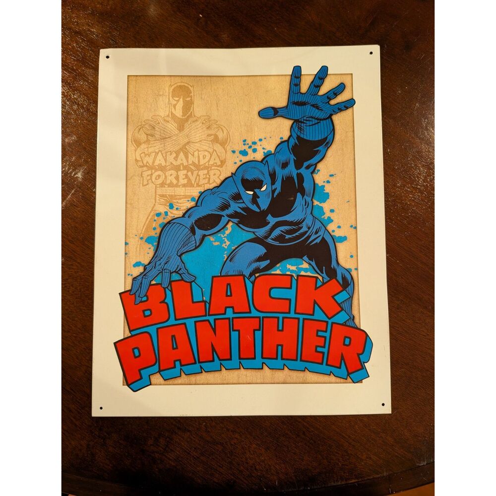 Black Panther Retro Metal Sign • Marvel Licensed • 12.5 x 16 Inches